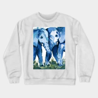 Elephants watercolor Crewneck Sweatshirt